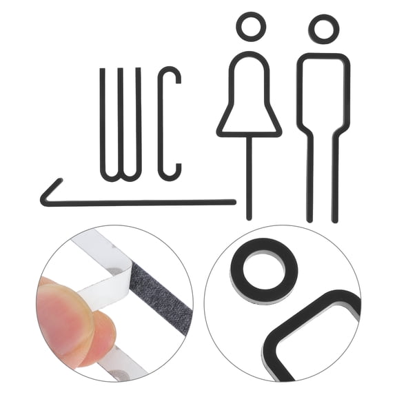 SEWCHICS Black Acrylic 3D Male and Female Bathroom Sign for Restroom Decor, , Easy to Install, 5x7 Inch Washroom Sign