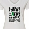 thumbnail image 4 of Inktastic Cerebral Palsy Awareness Strength Support and Courage Women's V-Neck T-Shirt, 4 of 5