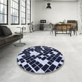 thumbnail image 3 of Ahgly Company Indoor Square Patterned Night Blue Area Rugs, 7' Square, 3 of 6