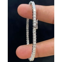 10Ct Princess Cut Lab Created Diamond Women's Tennis Bracelet 14K White Gold Plated 7 in