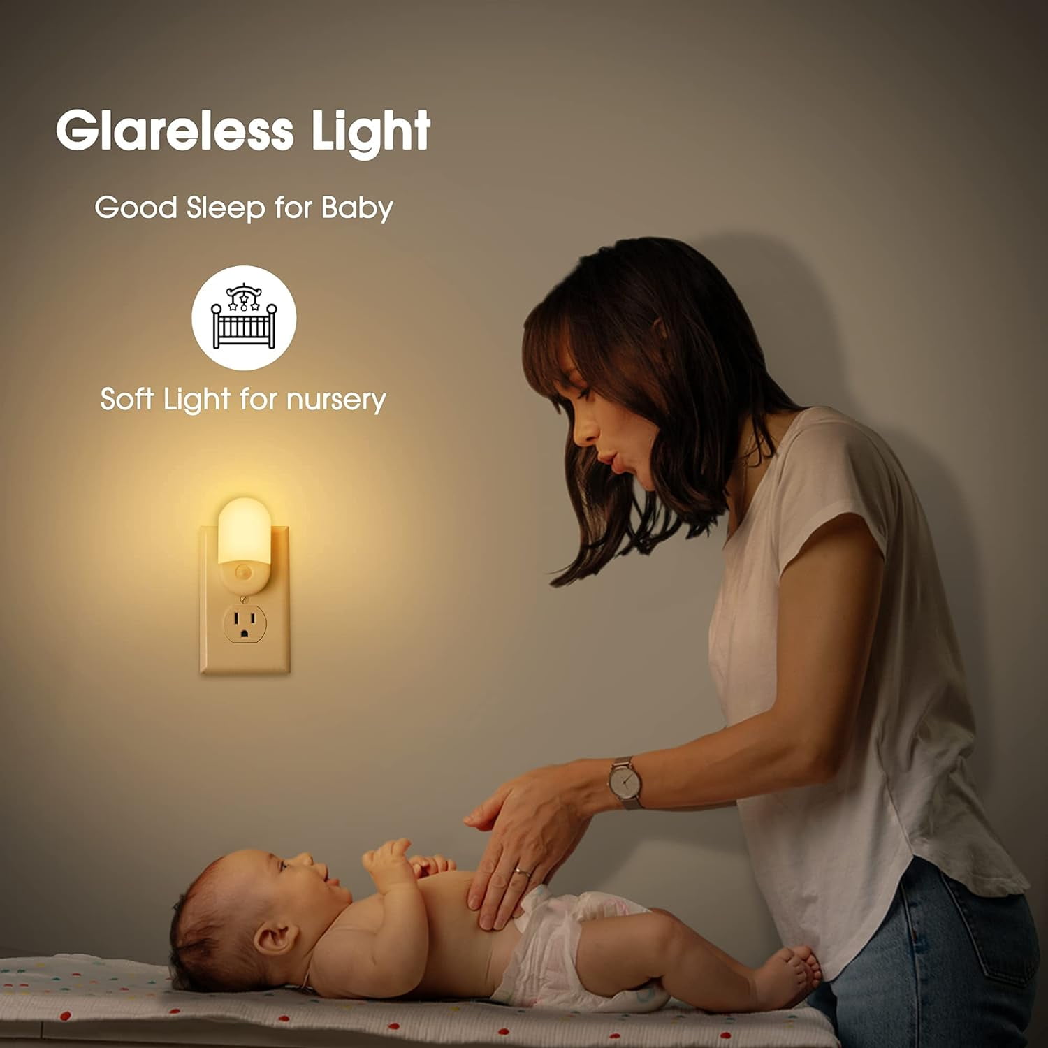 Night Lights Plug into Wall, [4 Pack] LED Night Light with Light Sensors, 30/60LM Nightlights for Kids Room, Soft White 3000K, 0.6W Automatic Plug in Wall Light for Bedroom, Hallway