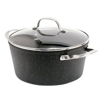 THE ROCK by Starfrit 6-Qt. Non-Stick Aluminum Stockpot/Casserole with Glass Lid & Stainless Steel Handles, 060317-002-0000