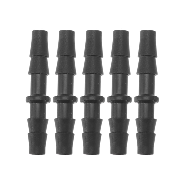 Conector de Tubería en Forma de I de 2 Vías de Plástico de Bargains Únicos 0.22" Negro 5 Pcs