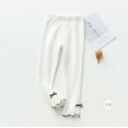 thumbnail image 2 of Fesfesfes Fall Winter Girls Leggings Side Lace Bow Skinny Leggings For Girls Solid Color Cropped Trousers Sale on Clearance, 2 of 3