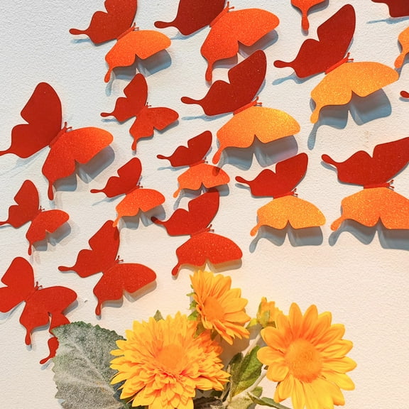 Clearance Items: 3D Hollow Colorful Butterfly Home Decoration 12Pcs, Kingtow Hangs Design for Indoor and Outdoor and Elegant Home, Type A