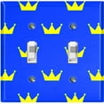 thumbnail image 1 of Metal Light Switch Plate Cover King Queen Crown Blue Yellow KIN010, 1 of 13