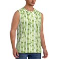 thumbnail image 2 of Balery Bamboo Stems And Leaves Men's Sleeveless Muscle Shirts Workout Tank Top, Moisture Wicking, Odor Protection-Medium, 2 of 8