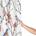 thumbnail image 2 of JOOCAR Bird Bathroom Curtains Cute Blue Birds On Tree Branch Green Leaves Red Sakura Flower Shower Curtains with Hooks 72x72 Inch, 2 of 7