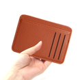 thumbnail image 2 of Retro Women Men PU Litchee Pattern Solid Color Card Case Mini Purse (Black), 2 of 9