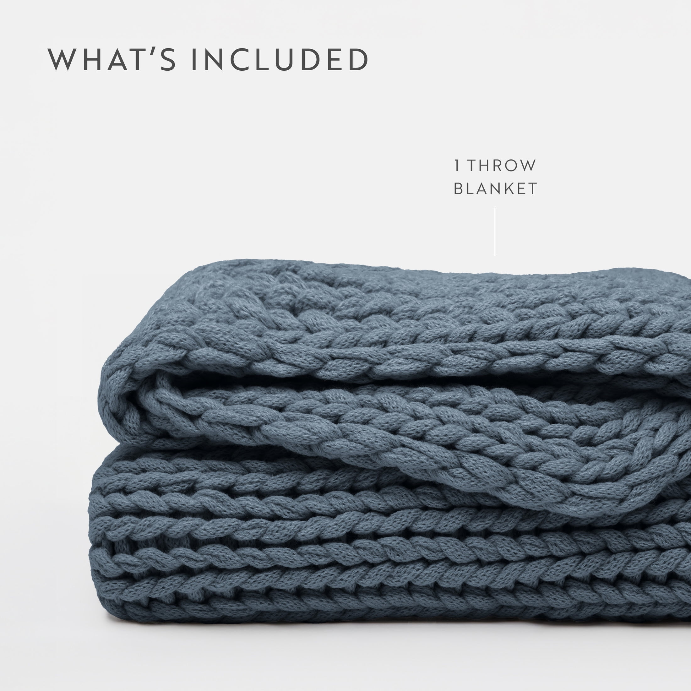 Stone Chunky Knit Throw Blanket, One Size, by Noble Linens
