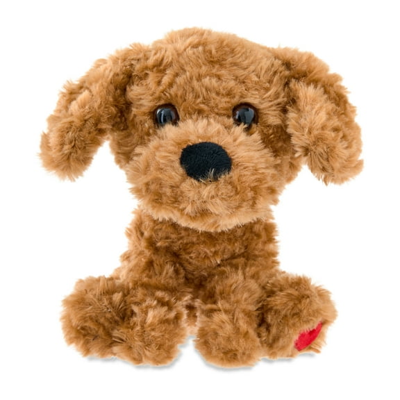 Small Sitting Doodle Dog Plush, Brown, 7", Valentine's Day by Way To Celebrate