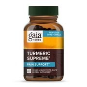 Gaia Herbs, Turmeric Supreme Pain, Herbal Pain Supplement with Curcumins, Vegan Liquid Capsules, 60 Count
