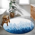 thumbnail image 4 of Gradient Blue Round Area&nbsp;Rug 3.3ft Modern Abstract Art Watercolor Blue Forest Non-Slip&nbsp;Washable Circle Rugs Soft Felt Indoor Floor Mat for Bedroom Kitchen Living Room Bathroom, 4 of 9