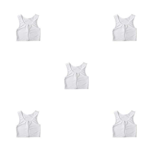 Qarigey Tank Top Chaleco Camisa Pecho Trans Elástico Deportes Ropa Interior Vendaje Reforzado Corsé Corto Transpirable Mujer Blanco XL Type2 NO2