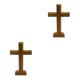 thumbnail image 1 of Wosthever Decoraciones festivas marrones Crucifijo de madera de pie hecho con madera resistente y duradera Buena decoración tipo 1 Tipo 1 2Conjunto, 1 of 6