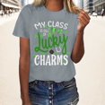 thumbnail image 2 of TSADFHJI Hauts de Noël Élégants pour Femmes Vert Mode Imprimé Décontracté Col Rond Manches Courtes T-Shirt Haut TG Gris, 2 of 4