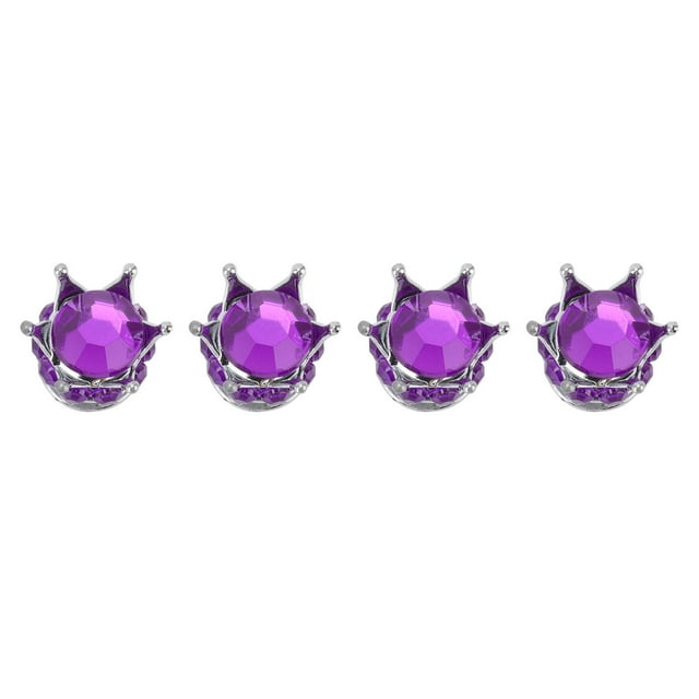 Soupape de Tige de Roue, Couvercles de Soupape de Roue Universels Résistants à l'Usure 4 Pièces pour les Voitures Camions Vélos Violet