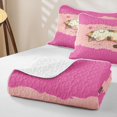 thumbnail image 4 of Manfei Cartoon Sleeping Cat Quilt Full, Kitten Pet Full Bedspread Sets, Hot Pink, 3 Pieces, 1 Coverlet and 2 Pillowcases, 4 of 7