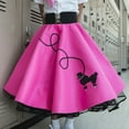 thumbnail image 3 of Hip Hop 50's Shop 1950s Girls Poodle Skirt Costume for Kids (Child Medium Hot Pink), 3 of 6