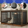 thumbnail image 2 of ModFusion 55" Extra-Large Dog Cage with Sliding Doors, Retro Wood & Iron Frame, Anti-Tip Design – Stylish Pet Crate for Living Room & Bedroom Use, 2 of 10