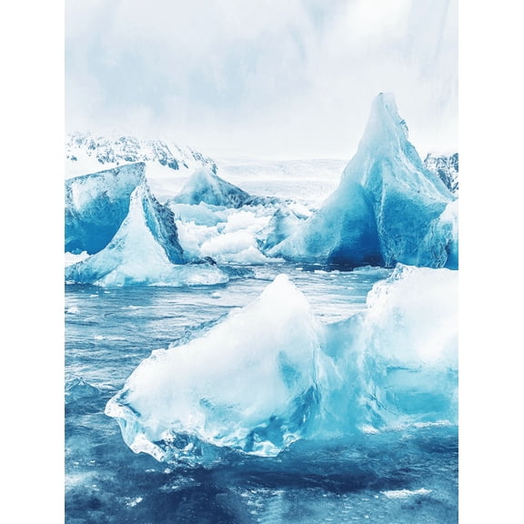 Blue Iceberg Glacier Canvas Print/Wall Art, Suitable for Living Room, Bedroom, Office, Bathroom, and Hotel Decoration.