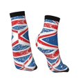 thumbnail image 2 of Women Men Athletic Socks Union Jack Flag Cushioned Quarter Ankle Socks, 2 of 7