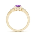 thumbnail image 2 of ANGARA Natural 0.8 Ct. Amethyst with Diamond Halo Ring in 14K Yellow Gold for Women (Ring Size: 11.5), 2 of 8
