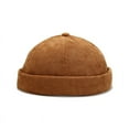 thumbnail image 5 of CoCopeanut Topi Wanita Korduroi Tanpa Tepi Topi Kubah Antik Topi Portabel Jalan Padat Topi Beanie Pria Multifungsi Musim Dingin Topi Hip Hop, 5 of 6