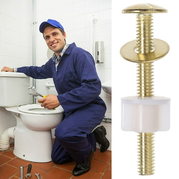 GOOHOCHY MLINS 2PCS Toilet Seat Screws and Hinges Toilet Tank Bolts Replacement Kit Universal Toilet Seat Accessories Repair Kit