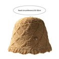 thumbnail image 5 of Summer Short Brim Faux Pearls Decor Hat Women Outdoor Rhombus Texture Fisherman Hat, 5 of 7