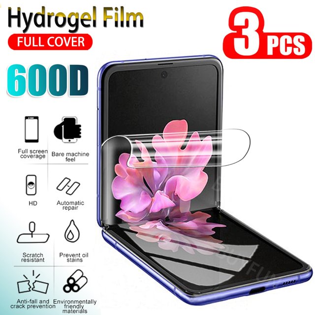 Protector de pantalla de película de hidrogel HD para Samsung Galaxy Z Flip, película protectora suave para Samsung Z Flip4 Flip3, película protectora para teléfono, 3 uds. Tan Jianjun unisex