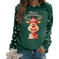 thumbnail image 2 of Merry Christmas Sweatshirts for Women 2025 Long Sleeve Crewneck Cute Reindeer Graphic Sweatshirt Pullover Tops, 2 of 6