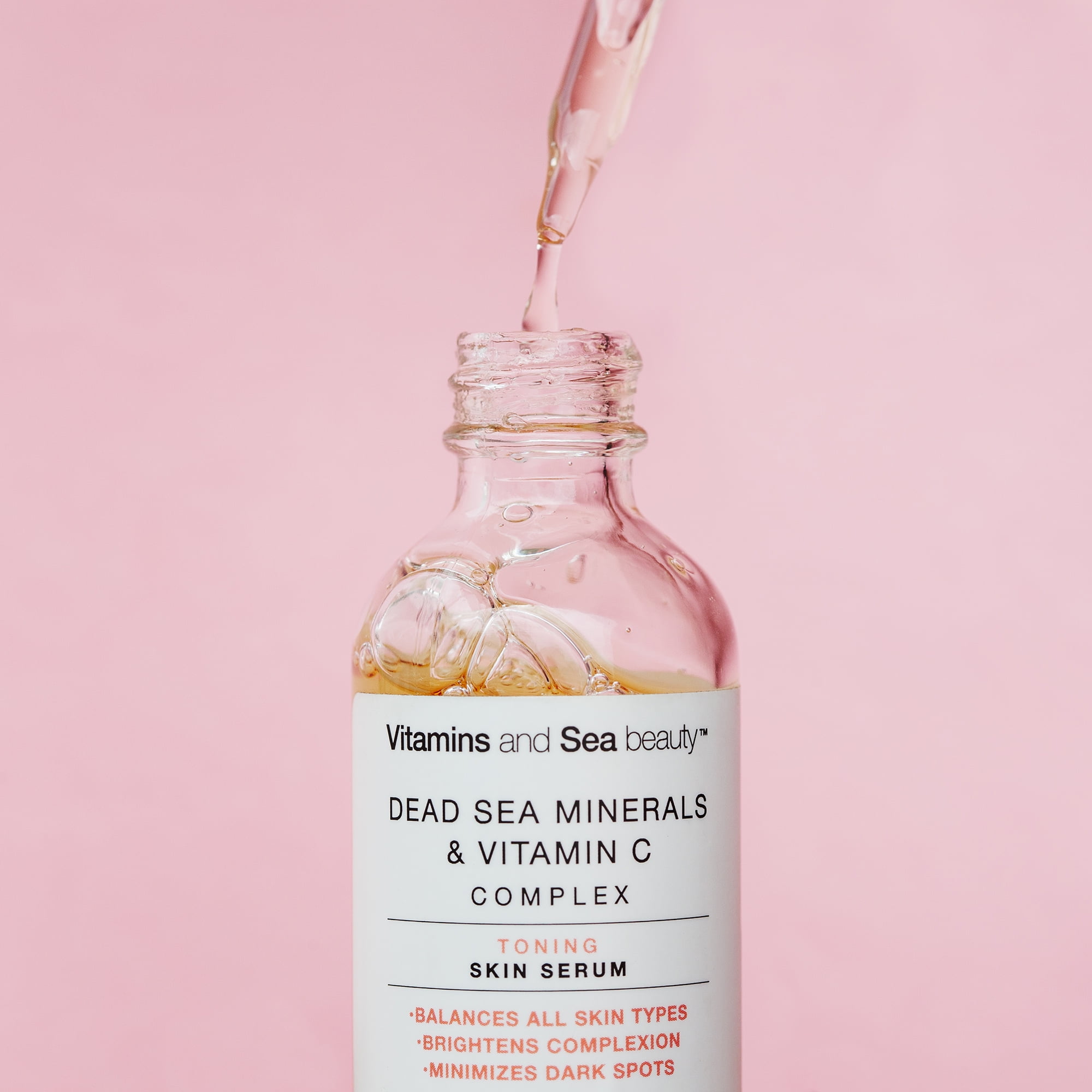 Vitamins and Sea Beauty Balancing Dead Sea Minerals & Vitamin C Toning Serum, All Skin Types, 2 fl oz