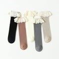 thumbnail image 3 of Baby Girls Knee High Socks Kids Toddler Tube Ruffled Stockings Little Girl's Lace Heelless Socks, 3 of 6