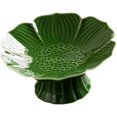 thumbnail image 2 of Cuenco de porcelana con base para fruta, pedestal, decoración de mesa, cuenco para servir postres y pasteles, para decoración del hogar, verde oscuro, 2 of 6