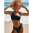 thumbnail image 5 of Microbikini con lazo frontal para mujer, traje de baño verde con realce, conjunto de Bikini brasileño recortado, bañador con Tanga lateral anudado, 2024, 5 of 5