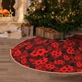 thumbnail image 5 of Daiia Ladybugs 1 Drawing Merry Christmas Tree Skirt , Xmas Large Lace-up Tree Skirt, Santa Snowflakes Rustic Home Decorations New Year Party Farmhouse Decor-30", 5 of 6