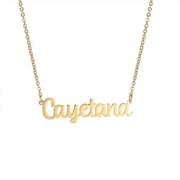 TEAMER English Name Cayetana Pendant Necklace Silver Gold Stainess Steel Fashion For Women