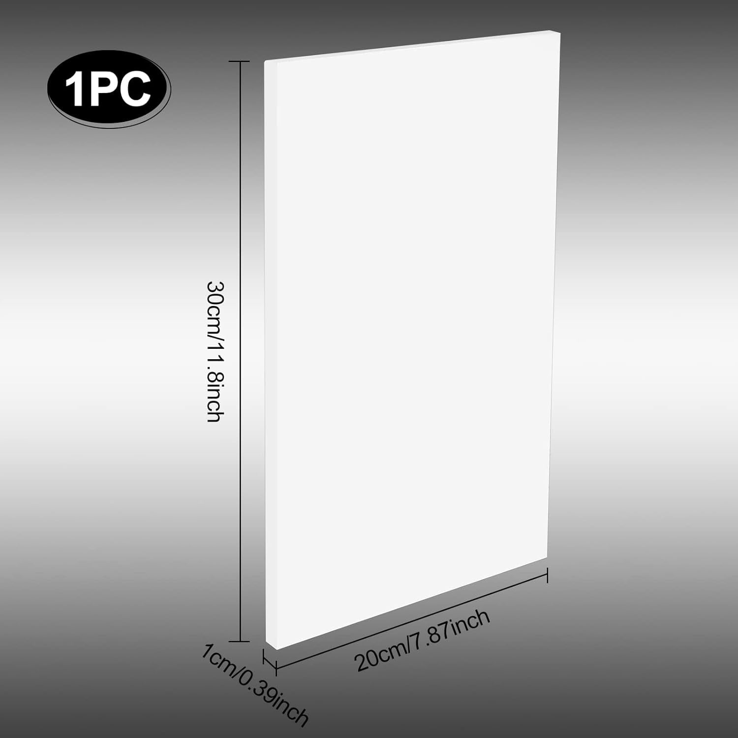 White Plastic Board Sheet 11.8x8inch Durable Waterproof Cutting Board Mat Ideal for DIY Signage Displays and Craft Projects 1cm Thickness