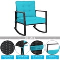 thumbnail image 4 of Pemberly Row 2 Pcs Rattan Outdoor Patio Rocking Chair with Cushion in Turquoise, 4 of 9