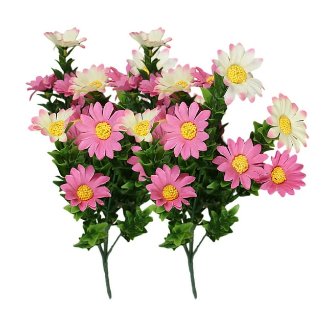 2-Bundle Faux Violet Flower Bouquet - Silk Plastic, 35cm Height, Weatherproof - for Wedding, Home & Outdoor Decor