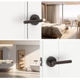 thumbnail image 4 of Matte Door Handles Interior Knurled Privacy Door Handles Heavy Duty Door Lever for Bedroom or Bathroom Reversible Keyless for Left Right Handed Doors AM, 4 of 6
