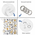 thumbnail image 3 of Yellow Floral Spring Shower Curtain Set - Extra Long 72" x 96" Washable Bathtub Curtain with 12 Hooks, Gray Botanical Summer Pastoral Waterproof Fabric Stall Shower Curtains for Bathroom Décor, 3 of 6