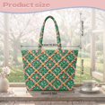 thumbnail image 7 of XYZCANDO Green Christmas Themed Padded Shoulder Tote Bag Large Capacity Quilted Daily Handbag for Holiday Shopping Travel Work Cute Candy Cane Star Pattern Women's, 7 of 7