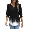 thumbnail image 4 of SHE IS Womens 3/4 Sleeve Tops, Shirts for Women Long Sleeve Black Womens Tops Black Casual Womens Long Sleeve Blouses Cotton Dressy Basic Tees for Women Loose Fit Pack, 4 of 6