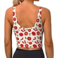 thumbnail image 3 of Lsque Fresh Red Tomato Printed Women'S Sports Bra, Compression, Moisture Wicking, High-Impact Sports Bra For Women,Supportive sports bra-X-Large, 3 of 9
