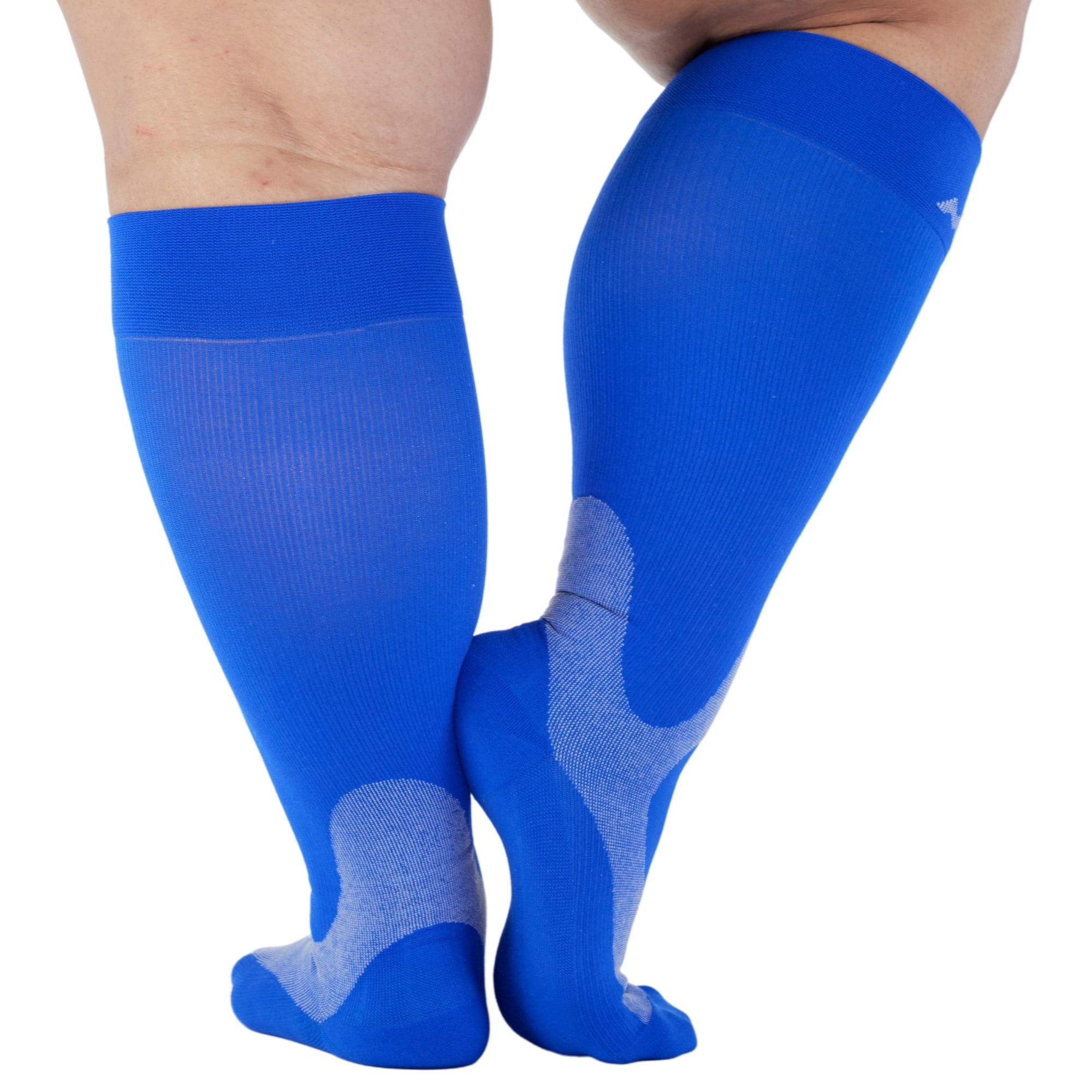 Extra Wide Unisex Compression Stockings 20-30mmHg for Running - Navy, 2X-Large