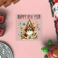 thumbnail image 4 of Happy New Year with Basset Hound Fireworks Holiday Xmas Winter 2025 Cutout Transfer Sticker Bassets Dog Breed Lovers Gifts Idea Transparent Decal Art Decor - 00025, 4 of 5