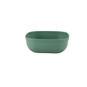 Your Zone 24-Piece Plastic Square Dinnerware Set for Kids, 4 Divided Trays, Plates, Bowls, Cups, Forks and Spoons, Cream/Orange/Green/Blue
