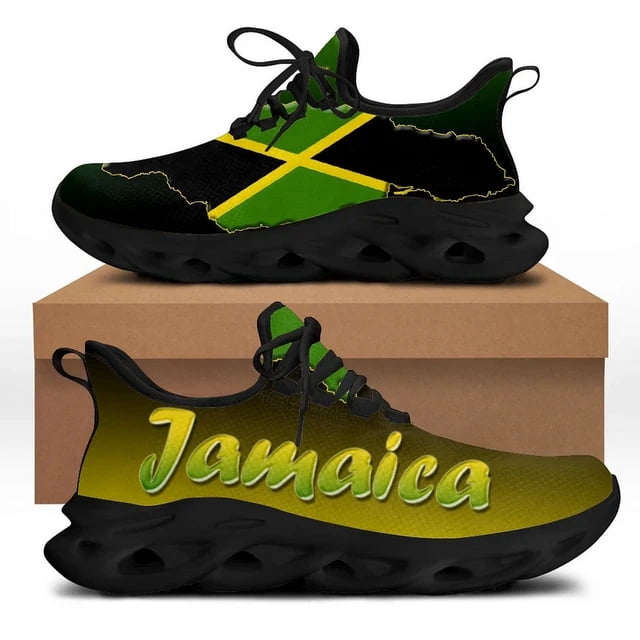 Zapatos con la bandera de Jamaica para hombre, zapatillas informales para correr, calzado transpirable, diseño personalizado, zapatos para hombre